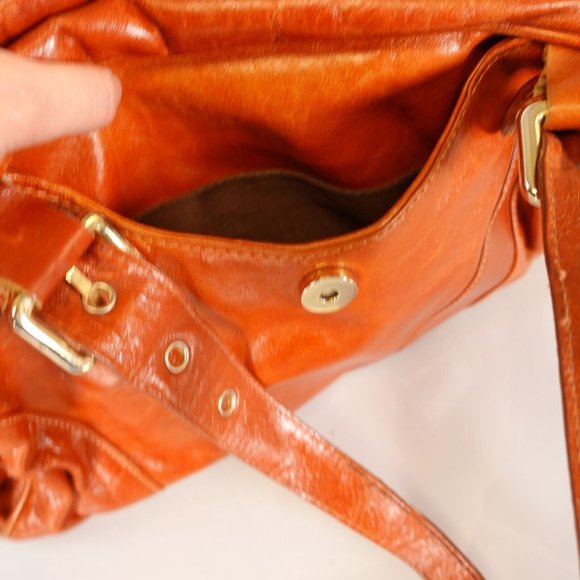 VERA PELLE Bag Brown Real Leather Shoulder Hobo Boho Large Italian Genuine Italy - Picture 12 of 15